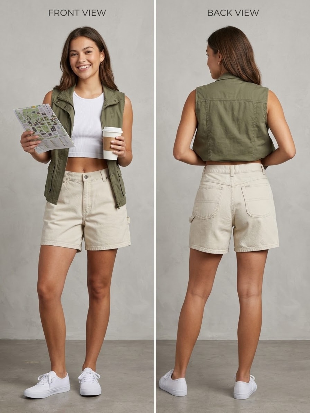 Lee Women's Cargo Shorts, Light Beige Khaki Tan, size 12